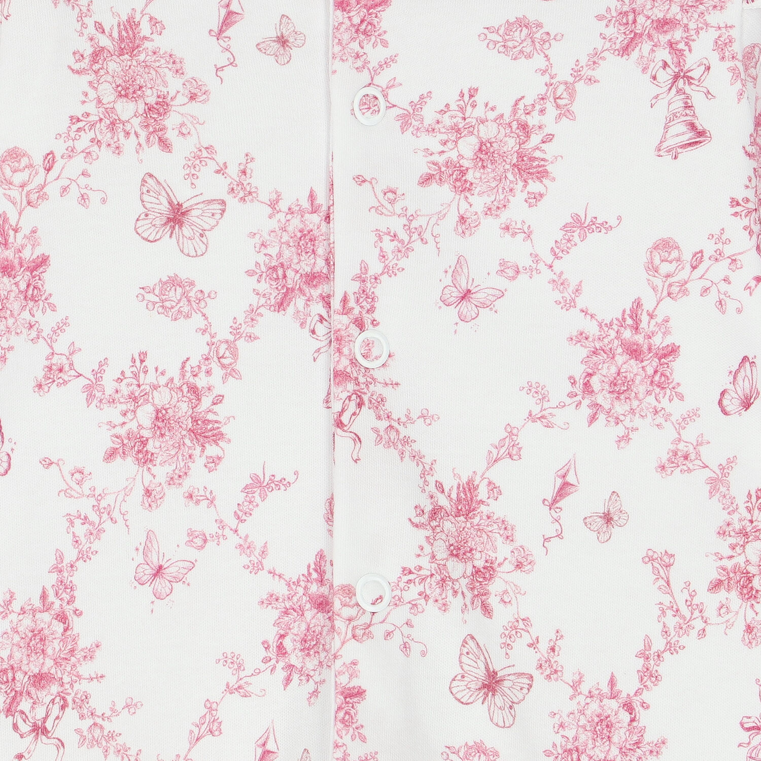 Baby Girls White & Pink Floral & Butterflies Babygrow, 1, hi-res